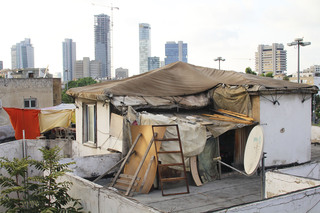 Precarious house in Tel-Aviv, Israel