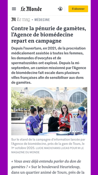 Lucie Mach pour Le Monde, octobre
 2025.